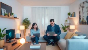 A household dominated by smart technology, suggesting both convenience and underlying complexities.